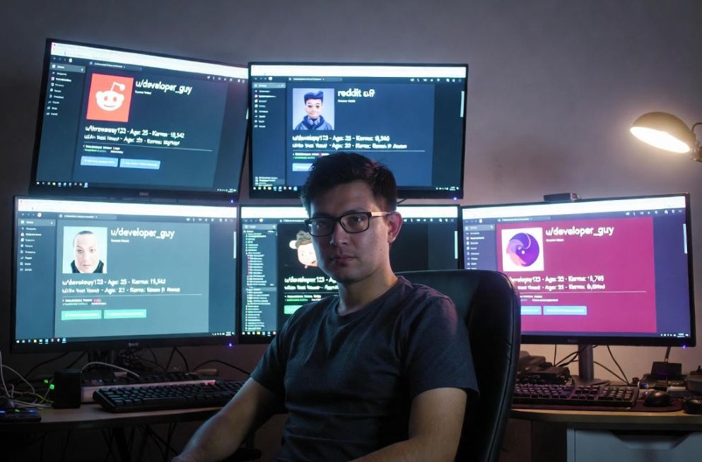 different Reddit profile with varying ages and karma scores